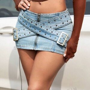 Denim mini skirt